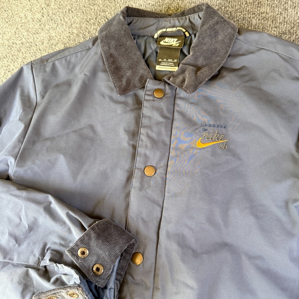 Nike SB x Numbers Coaches Jacket‎ Quilted Navy Blue Skateboard XS
